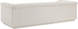 Cascade Boucle Fabric Sofa - Modern Elegance with Curved Arms and Deep Channel Tufting for Comfort
