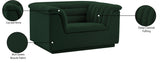 Cascade Chair - Modern Boucle Fabric Seating with Curved Arms and Deep Channel Tufting for Comfort