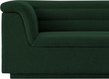 Cascade Chair - Modern Boucle Fabric Seating with Curved Arms and Deep Channel Tufting for Comfort