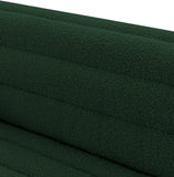Cascade Chair - Modern Boucle Fabric Seating with Curved Arms and Deep Channel Tufting for Comfort