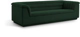Cascade Boucle Fabric Sofa - Modern Elegance with Curved Arms and Deep Channel Tufting for Comfort
