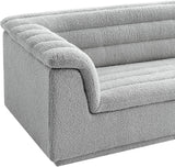 Cascade Chair - Modern Boucle Fabric Seating with Curved Arms and Deep Channel Tufting for Comfort