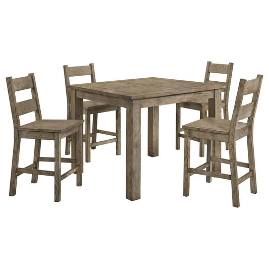 Cardova 5-Piece Counter Height Dining Table Set Vineyard Oak