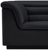 Cascade Chair - Modern Boucle Fabric Seating with Curved Arms and Deep Channel Tufting for Comfort