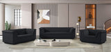 Cascade Chair - Modern Boucle Fabric Seating with Curved Arms and Deep Channel Tufting for Comfort