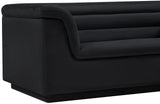 Cascade Boucle Fabric Sofa - Modern Elegance with Curved Arms and Deep Channel Tufting for Comfort