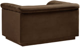 Cascade Chair - Modern Boucle Fabric Seating with Curved Arms and Deep Channel Tufting for Comfort