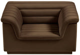 Cascade Chair - Modern Boucle Fabric Seating with Curved Arms and Deep Channel Tufting for Comfort