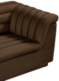 Cascade Chair - Modern Boucle Fabric Seating with Curved Arms and Deep Channel Tufting for Comfort