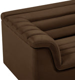 Cascade Chair - Modern Boucle Fabric Seating with Curved Arms and Deep Channel Tufting for Comfort
