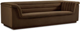 Cascade Boucle Fabric Sofa - Modern Elegance with Curved Arms and Deep Channel Tufting for Comfort