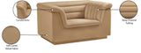 Cascade Chair - Modern Boucle Fabric Seating with Curved Arms and Deep Channel Tufting for Comfort