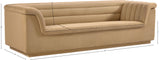 Cascade Boucle Fabric Sofa - Modern Elegance with Curved Arms and Deep Channel Tufting for Comfort