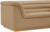 Cascade Boucle Fabric Sofa - Modern Elegance with Curved Arms and Deep Channel Tufting for Comfort