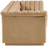 Cascade Boucle Fabric Sofa - Modern Elegance with Curved Arms and Deep Channel Tufting for Comfort