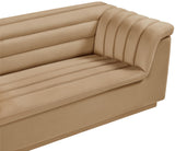 Cascade Boucle Fabric Sofa - Modern Elegance with Curved Arms and Deep Channel Tufting for Comfort