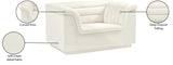 Cascade Chair - Modern Boucle Fabric Seating with Curved Arms and Deep Channel Tufting for Comfort
