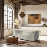 Cascade Loveseat - Modern Curved Arm Design with Deep Channel Tufting for Ultimate Comfort and Style