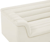 Cascade Boucle Fabric Sofa - Modern Elegance with Curved Arms and Deep Channel Tufting for Comfort