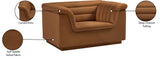 Cascade Chair - Modern Boucle Fabric Seating with Curved Arms and Deep Channel Tufting for Comfort