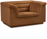 Cascade Chair - Modern Boucle Fabric Seating with Curved Arms and Deep Channel Tufting for Comfort