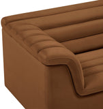 Cascade Chair - Modern Boucle Fabric Seating with Curved Arms and Deep Channel Tufting for Comfort