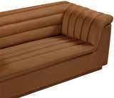 Cascade Boucle Fabric Sofa - Modern Elegance with Curved Arms and Deep Channel Tufting for Comfort