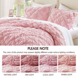Bowtie Piece Lightweight Puffy Floral Comforter Set, Pink