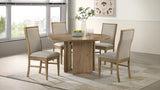 Adina 5-Piece Round Dining Table Set Distressed Light Brown
