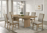 Adina 7-Piece Extension Dining Set Distressed Light Brown
