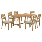 Duncan 7-Piece Rectangular Wood Dining Table Set – Washed Oak