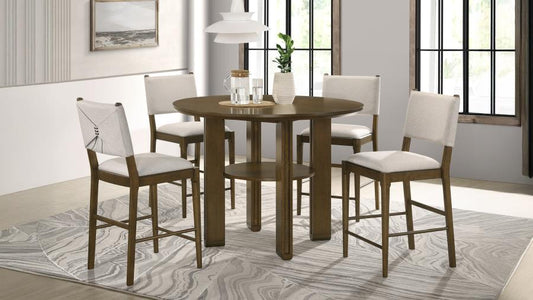 Ottowa 5-Piece Round Counter Height Dining Room Set – Brown