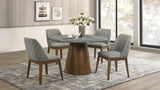 Franklin 5-Piece 50-Inch Round Dining Table Set Grey and Dark Oak