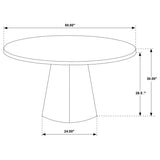 Franklin 5-Piece 50-Inch Round Dining Table Set Grey and Dark Oak