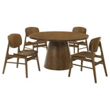 Franklin 5-Piece 54-Inch Round Dining Table Set Dark Brown