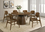 Franklin 7-Piece 54-Inch Round Dining Table Set Dark Brown