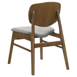 Benford Dining Side Chair Upholstered Seat Dark Brown (Set of 2)