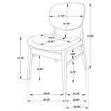 Benford Dining Side Chair Upholstered Seat Dark Brown (Set of 2)