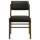 Kehoe Upholstered Dining Side Chair Black and Walnut (Set of 2)