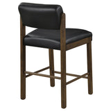 Kehoe Upholstered Counter Height Chair Black and Walnut (Set of 2)