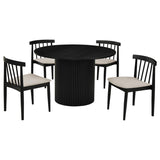Hamlyn 5-Piece Round Wood Dining Set Wheat and Black