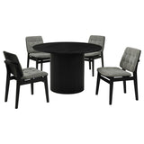 Hamlyn 5-Piece Round Wood Dining Set Grey and Black