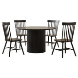 Hamlyn 5-Piece Round Wood Dining Set – Black