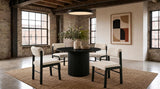 Hamlyn 47-inch Round Wood Dining Room Table Black