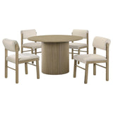 Hamlyn 5-Piece Round Wood Dining Set Cream and Natural Oak