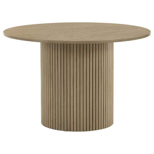 Hamlyn 47-inch Round Wood Dining Room Table Natural Oak