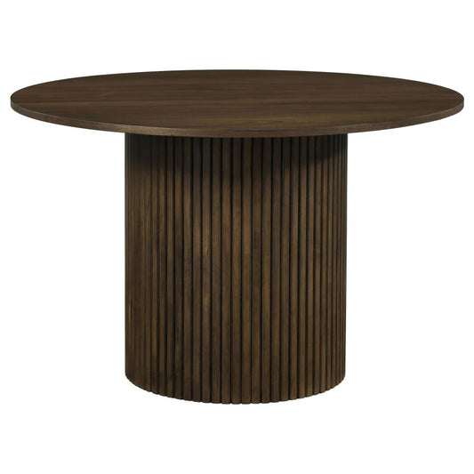 Hamlyn 5-Piece Round Wood Dining Set Cream and Walnut