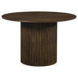 Hamlyn 5-Piece Round Wood Dining Set Grey and Walnut