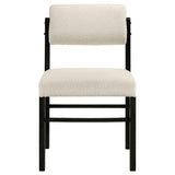 Kehoe Upholstered Dining Side Chair Cream and Black (Set of 2)