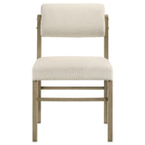 Kehoe Upholstered Dining Side Chair Cream and Natural Oak (Set of 2)